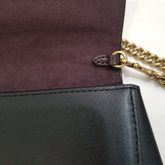 Coach Crossbody/Shoulder bag in black with gold removable chain - Picture 8 of 14